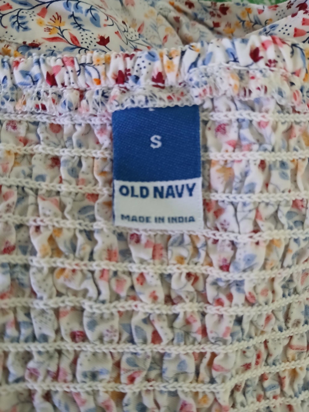 Old Navy Smocked Floral Ruffle-Strap Camisole - White with Multi Print - Picture 7 of 8